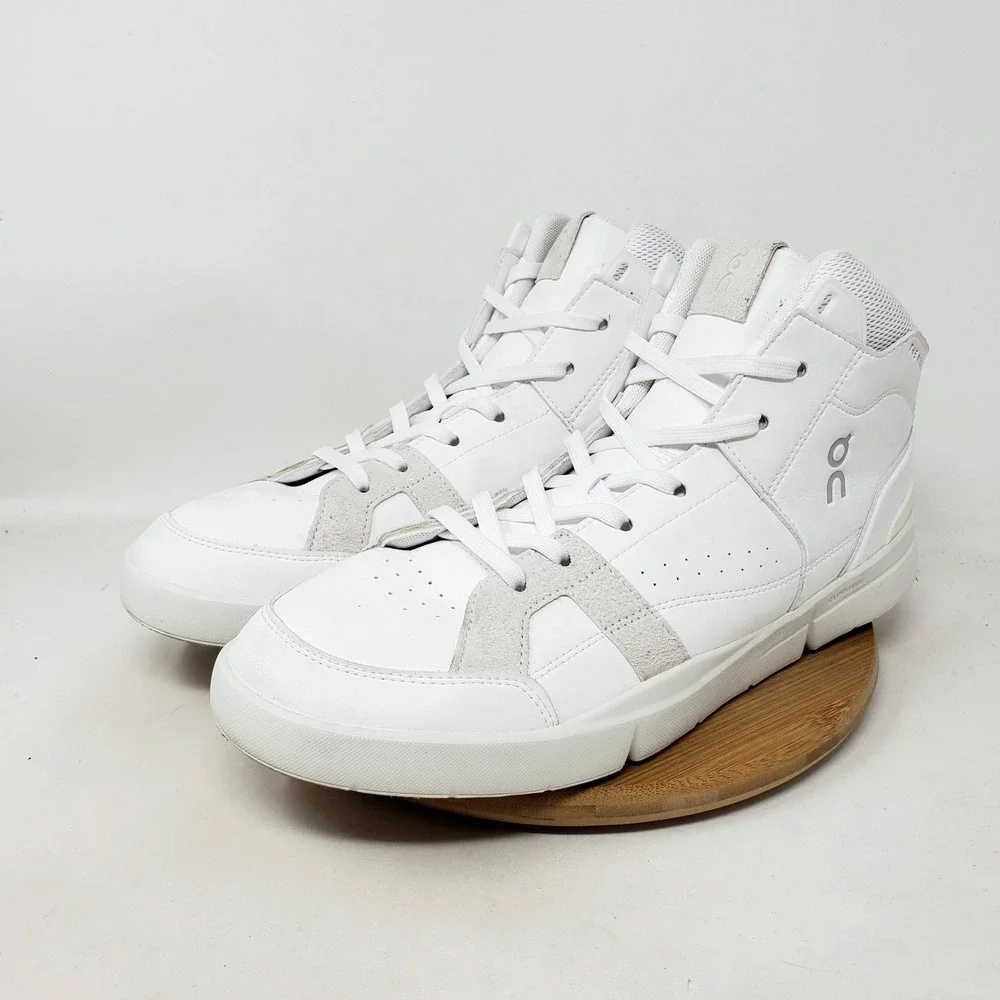 On The Roger Clubhouse Mid Shoes Mens 10.5 White Sneaker Casual Tennis Court